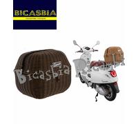 12596 - CESTINO PORTAPACCHI ROTONDO METALLO/ECOPELLE MARRONE SCURO VESPA