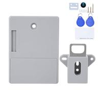 125KHz Smart Cabinet Lock, Card Electronic Lock, No Drill Keyless Cabinet Lock for Wardrobe Sauna Locker, ID Card Induction Drawer Lock with Auto Rebound for Home Security (Grey)