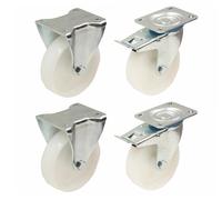 125mm 12.7cm Nylon Rotelle, Resistente Fisso & Frenati 170kg Ogni - Set Di 4