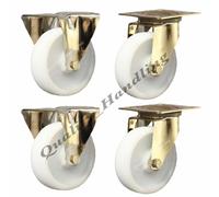 125mm Acciaio Inox Nylon Fisso E Girevole Rotelle, 150kg, Resistente - Set Di 4