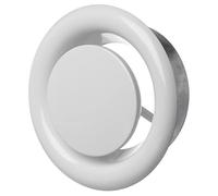 Ø 125mm Bianco Diffusore di Scarico in Metallo - Con anello di montaggio - Rotonda Griglia di Ventilazione