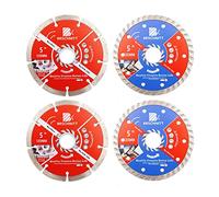 125mm Disco Diamantato - 4 Pezzi Dischi Diamantati Segmento, Taglio a Secco e Umido per Cemento Granito, Pietra, Mattoni, Marmo, etc.