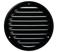 Ø 125mm Nera Rotonda Griglia di Ventilazione in Metallo - Griglie D'Aerazione con Rete Anti Insetti