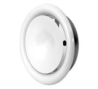 Ø 125mm Valvola d'aria Regolabile Rotonda in Metallo Bianco - Diffusore d'aria di Mandata - Griglia di Ventilazione a Parete