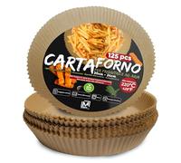 125Pcs MANNY'S LAB Carta Forno per Friggitrice ad Aria Ø24cm (Base 20cm), Carta per Friggitrice ad Aria Monouso BPA Free, Accessori Friggitrice ad Aria, Antigrasso e Resistenti al Calore