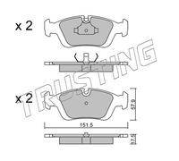 126.0 TRUSTING Kit pastiglie freno, Freno a disco per BMW