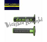 12724 - COPPIA MANOPOLE DOMINO A360 NERO VERDE OFF ROAD LUNGHEZZA 120 MM