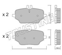 1273.0 TRUSTING Kit pastiglie freno, Freno a disco per MERCEDES-BENZ