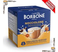 128 Capsule Caffè Borbone Nocciolone Nocciolino 100% Comp. Nescafè Dolce Gusto