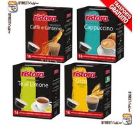 128 CAPSULE THE ORZO GINSENG CAPPUCCINO RISTORA LAVAZZA A MODO MIO SCELTA