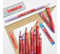 128 Etichette Adesive Personalizzate per Bambini Sticker Nome per Scuola PET Ecologico Etichette Colorate 51x7mm per Penne, Quaderni, Matite, Libri - Design personalizzabile (Rosso, 384 pezzi)