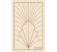 128 pages Notebook, hardcover, lined interior, art deco style, Ivory & Copper effect, 5.5 x 8.5 po