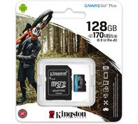 Kingston Technology Canvas Go! Plus Scheda microSDXC Canvas Go Plus 170R A2 U3 V30 da 128GB + adattatore