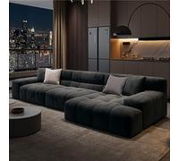 129.9 "Divano componibile con chaise longue a forma di L, moderno divano modulare confortevole con seduta profonda, divani imbottiti in tessuto smerigliato divano letto chaise longue per soggiorno