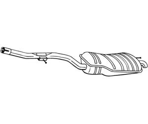 129 CV SILENZIATORE POSTERIORE PER BMW 3 E46 320d KW 95 CV 129