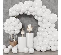 129 palloncini bianchi di diverse dimensioni 45,7 cm, 30,5 cm, per ghirlande, archi, feste, compleanni, matrimoni, anniversari, baby shower, decorazioni