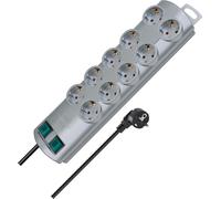PL2 10-FACH SI - Presa multipla, Premium Line, 2 x 5 prese, 2 m, argento