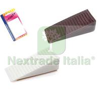 12BLISTER FERMAPORTA ADESIVO A CUNEO IN BLISTER MARRONE, IN BL.4 PZ.: