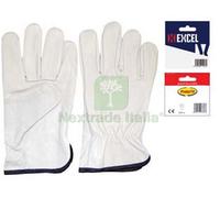 12BLISTER GUANTI DA LAVORO IN PELLE BOVINA BIANCO TG.8: