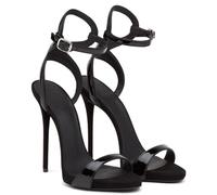 12CM/4.72IN Open Toe Tacchi Alti Donna Sandali con Tacco A Spillo Sexy Scarpe Eleganti,Nero,37 EU