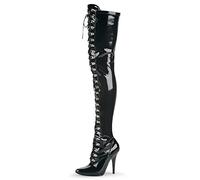 12CM/4.72IN Sexy Moda A Punta di Grandi Dimensioni Tacco Fine Tacco Alto sopra Gli Stivali al Ginocchio Femminile,Nero,41 EU