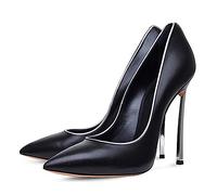 12CM/4.72IN Sexy Shallow Mouth Metallo Stiletto Tacco Alto Scarpe Grandi Dimensioni Passerella Partito Tacchi Alti,Nero,43 EU