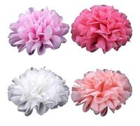 12CM Chic Large Mesh Tulle Fabric Flower For Sweet Pastel Color FlatBack Chiffon For Headbands(120Pcs)
