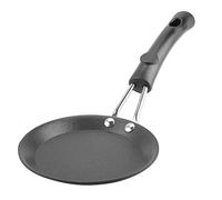 12cm Mini Padella tonda per friggere uova, padella modello in camicia padella per casa piccolo wok cucina fornello cucina pentole famiglia piccolo, nero(Electric Wood Handle)