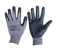 12COPPIE GUANTI NYLON/NITRILE 'NITRAN PLUS' Tg. 9