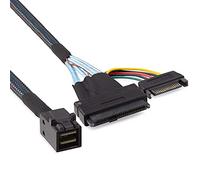 12G Internal Mini SAS SFF-8643 to U.2 SFF-8639 NVMe SSD Cable with 15 pin Male SATA Power Connector, PCIe 4.0, 85 Ohm, 1.6ft/0.5m