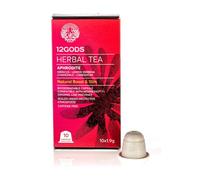 12Gods Capsule Tè alle Erbe Aphrodite - Ibisco, Verbena, Camomilla e Cardamomo | Compatibili Nespresso® | 20 Capsule (2 x 10) | Senza Caffeina
