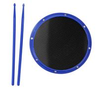 12in Drum Pad Percussion Training Pad, Carbon Fiber Drumhead with Non - Slip Base, Shock - Absorbent Practice Mat with 2 Drumsticks for Beginners and Drummers (Blu)