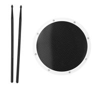 12in Drum Pad Percussion Training Pad, Carbon Fiber Drumhead with Non - Slip Base, Shock - Absorbent Practice Mat with 2 Drumsticks for Beginners and Drummers (Bianca)