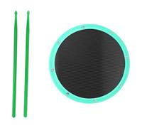 12in Drum Pad Percussion Training Pad, Carbon Fiber Drumhead with Non - Slip Base, Shock - Absorbent Practice Mat with 2 Drumsticks for Beginners and Drummers (verde mare)