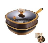 12in Titanium Alloy Non-stick Pot with Lid, Multi-Purpose Deep Saute Pan with Steamer Basket, 20cm Heat-Resistant Handle, Works Flawlessly on Induction, Gas, Electric (Pot + Lid + Steamer)
