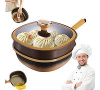 12in Titanium Alloy Non-stick Pot with Lid, Multi-Purpose Deep Saute Pan with Steamer Basket, with Stay-Cool Handles for Frying Eggs, Stir-Frying, Braisin, Dishwasher (With Lid+Steamer)