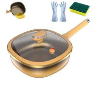 12in Titanium Alloy Non-Stick Pot with Lid,Titanium Non Stick Pans for Cooking,Woks & Stir-Fry Pan Nonstick for Frying Eggs/Stir-frying/Stewing/Braising (Pot+Lid)