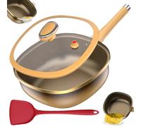 12in Titanium Alloy Non-Stick Pot with Lid, Titanium Pans for Cooking, Non-stick Cooking, 20cm Heat-Resistant Handle, for Frying Stir-frying Stewing Braising Cooking Methods (Pot + Lid)