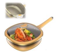 12in Titanium Alloy Non-Stick Pot with Lid, Titanium Pans for Cooking Non Stick, Multi-Functional Large Capacity for Cooking Frying Baking