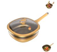 12in Titanium Alloy Non-Stick Pot with Lid, Titanium Pans for Cooking, Non Stickt Frying Pan with Lids, Works Flawlessly on Induction, Gas, Electric (Pot + Lid) (Regular)