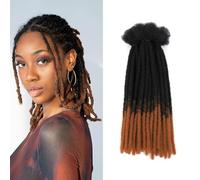 12Inch Loc Extensions for Man/Women 0.4cm 30 Strands Soft Synthetic Hair Dreadlocks Extensions for Braiding Handmade Dreadlock Crochet Hair Bundles (1B/30)