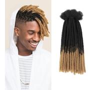 12Inch Loc Extensions for Man/Women 0.4cm 30 Strands Soft Synthetic Hair Dreadlocks Extensions for Braiding Handmade Dreadlock Crochet Hair Bundles (1B/27)