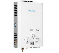 12L 24KW Scaldabagno a Gas di petrolio propano GPL Scaldabagno istantaneo Per Casa Camper ed Esterni Casa Estiva bianco StandHeiz