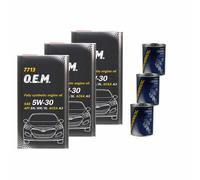 12L MANNOL 7713 O. E. M.5W-30 olio motore Api Sn Acea A3 Ilsac GF-5/GF-4/