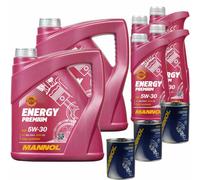 12L MANNOL Energy Premium 5W-30 API SN/CH-4 Olio Motore Inclusa Pulizia Motore