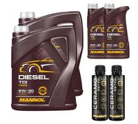 12L MANNOL olio motore Diesel Tdi 5W-30 Incl. 2x Additive Ceramo Ester 9829
