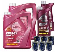 12L MANNOL olio motore Energia Ultra JP 5W-20 Api Sn Incl. Motore Flush Doctor