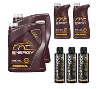 12L MANNOL Olio Motore ENERGY 5W-30 Inclusi 3x Additivi Ceramo Ester 9829