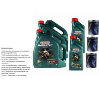 12L Olio Motore Castrol Magnatec Diesel 5W-40 DPF 3X Flush Motore
