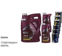 12L Olio Motore MANNOL Elite 5W-40 3X MANNOL Leak-Stop ADDITIV+Flush Motore